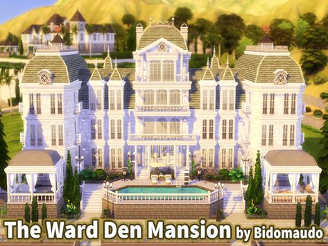 The Ward Den Mansion Basic Stretches, Celebrity Mansions, Lotes The Sims 4, House Outline, Big Mansions, Minecraft Mansion, One Storey House, Craftsman Farmhouse, Sims 4 House Plans