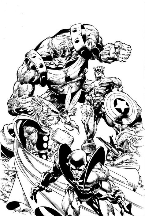 Yellow Jacket Wasp, Hulk Artwork, Mike Deodato, Black And White Comics, Marvel Comics Art, Art Community, Comics Art, Yellow Jacket, Comic Book Characters