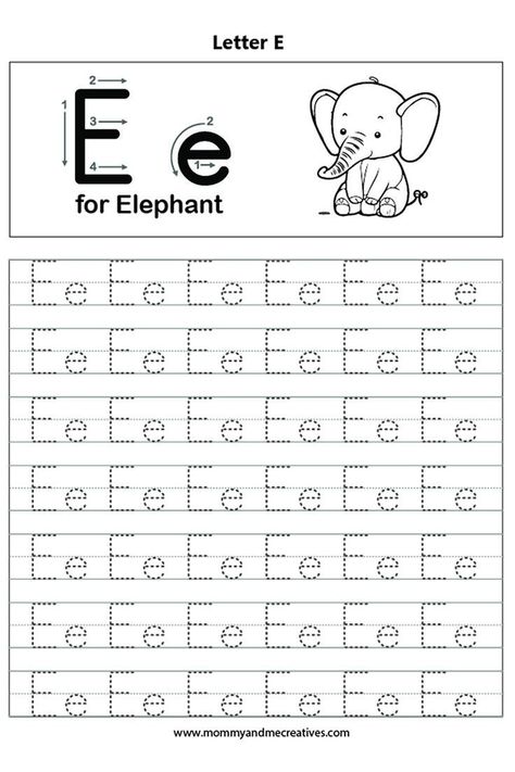 Letter E Tracing Worksheets, Letter E Worksheet, Letter E Tracing, Preschool Worksheets Free Printables, Nursery Worksheets, Number Learning, Small Alphabets, Worksheet Kindergarten, Letter Recognition Activities