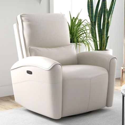 Chic Recliner, Glider Nursery, Chair For Nursery, White Swivel Chairs, Modern Recliner Chairs, White Leather Chair, Living Room Beige, Rocker Recliner Chair, Teal Accent Chair