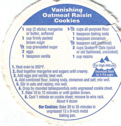 Quaker Oatmeal Raisin Cookies, Quaker Oats Oatmeal Cookies, Vanishing Oatmeal Cookies, Quaker Oatmeal Cookies, Quaker Oats Oatmeal, Vanishing Oatmeal Raisin Cookies, Oatmeal Raisin Cookies Recipe, Raisin Cookies Recipe, Eclairs Dessert