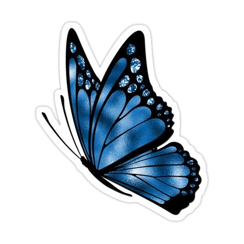 Blue Butterfly Sticker, Sticker Design Ideas, Sticker Design Inspiration, Christmas Cards Kids, Cute Blue Wallpaper, Butterfly Printable, Cute Laptop Stickers, Women Casual Pants, Diy Iphone Case