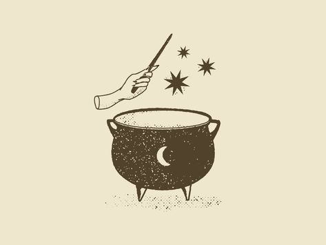 Witches Brew by Westin Mirner on Dribbble Halloween Logo, Lightning Logo, Coffee Tattoos, Witch Tattoo, Halloween Tattoo, Book Illustration Art, Witch Magic, Poetry Art, Witch Art