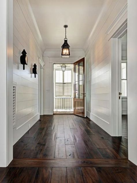 Follow The Yellow Brick Home - The Best Flooring Choices For Your Home Classic Floors and Trends Farmhouse Floors, Floors Ideas, Dark Wooden Floor, Wood Floor Design, Farmhouse Flooring, Hardwood Floors Dark, Dark Hardwood, Farmhouse Entryway, Dark Floors