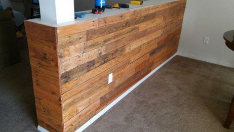 Pallet Half Wall Bars Wall & Door                                                                                                                                                                                 More Pony Wall Ideas, Half Wall Room Divider, Half Wall Ideas, Diy Kids Room, Kids Room Divider, Door Repurposed, Wall Bars, Door Photography, Door Dividers