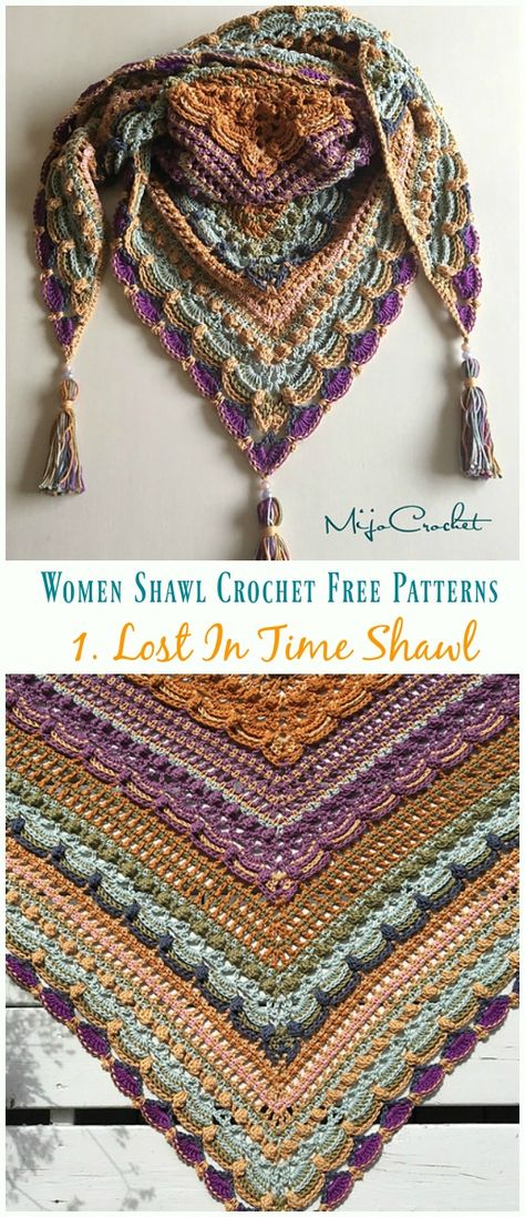 Lost In Time Shawl Crochet Free Pattern - Trendy Women #Shawl; Free #Crochet; Patterns Lost In Time Crochet Shawl, Shawl Patterns Crochet Free, Size 5 Yarn Crochet Patterns, Lost In Time Shawl Pattern, Portuguese Crochet, Free Shawl Patterns, Crochet Shawl Patterns Free, Free Shawl Crochet Pattern, Shawl Crochet Pattern Free