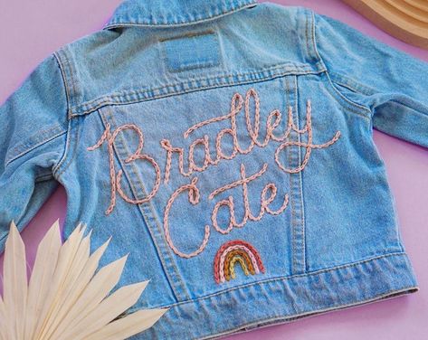 Custom Levis, Baby Denim Jacket, Boys Denim Jacket, Kids Jeans Jacket, Custom Jean Jacket, Kids Denim Jacket, Hand Painted Denim Jacket, Jean Jacket For Girls, Embroidered Jean Jacket