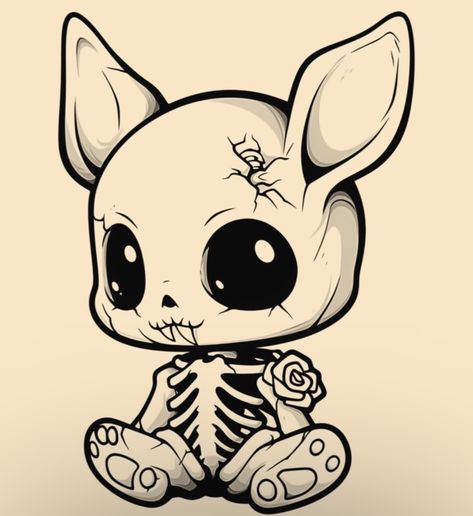 Cutsie Drawing, Scary Simple Drawings, Cute Horror Drawings Easy, Spooky Sketches Easy, Cute Spooky Art Drawing, Cute Monsters Drawings Character Design, Goth Tattoo Drawings, Halloween Drawings Ideas Sketches Easy, Creepy Cartoon Tattoos