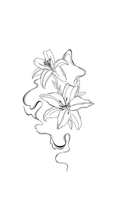 Lily Flower Tattoos, Small Pretty Tattoos, Petite Tattoos, Tatuaje A Color, Tattoos Inspo, Tattoos For Black Skin, Lily Tattoo, Discreet Tattoos, Girly Tattoos