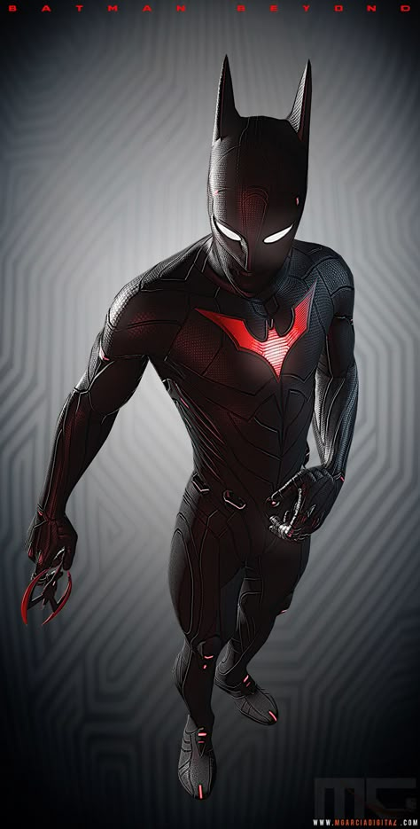 Batman Beyond (concept art) - from Polycount Forum The Batman Movie, Fictional Heroes, The Bat Man, Batman Beyond, Im Batman, Bd Comics, Batman Family, Batman Movie, Batman Art