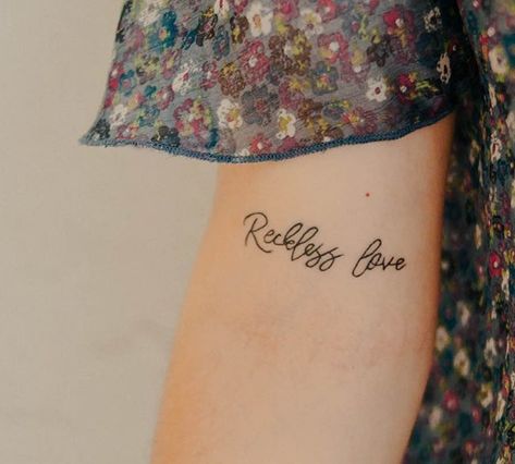 Bleachers Tattoo. Reckless Love. Jack Antonoff. If you don't let go you're gonna break me 🔴 . . . . #jackantonoff #bleachers #gonenow #recklesslove #strangedesire #vsco #vscocam #tattoo… Bleachers Tattoo, Reckless Love Tattoo, Overwhelming Never Ending Reckless Love, Lover Tattoo, Reckless Love, Lyrics Tattoo, Jack Antonoff, Tattoos For Lovers, Love Tattoo