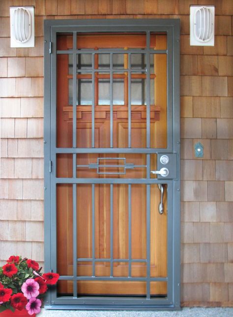 Door Grill Design Metals, Security Grill Design, French Doors Inside, Iron Window Grill, Small Home Plan, Window Grill Design Modern, House Main Door, Adjustable Wall Lamp, House Main Door Design