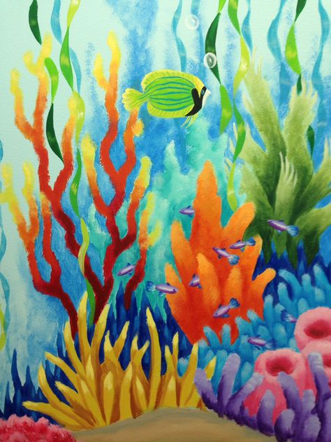 Ocean | Julieart Dreams Sealife Art, Art Underwater, Underwater Ocean, Underwater Painting, Underwater Scene, Sea Life Art, Coral Art, Underwater Art, Plant Painting