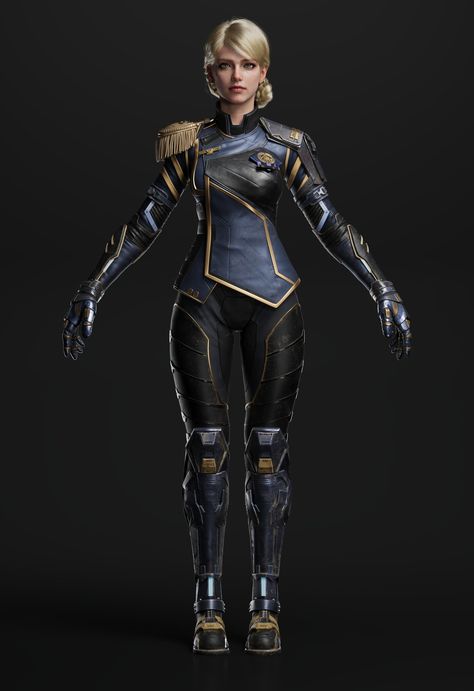 ArtStation - commander-female Military Uniform Design, Sci Fi Dress, Sci Fi Uniform, Space Commander, Sci Fi Outfit, Space Soldier, Soldier Costume, Sci Fi Clothing, Sci Fi Fashion