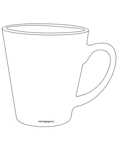 Mug Template Free Printable, Coffee Quilt, Printable Art Templates, Diy Name Tags, Mug Drawing, Freehand Machine Embroidery, Ornament Template, Drawing Template, Door Hanger Template