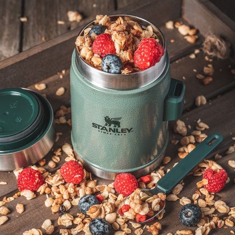 Introducing the Ultimate Food Jar and Spork 🍲⁠ ⁠ Whether you're traveling or enjoying the great outdoors, this food jar is equipped with everything you need. Portable & featuring an insulated top that includes a pressure-relief valve for effortless access. Additionally, a stainless-steel spork is conveniently housed in the attached side bracket. Enjoy your meal!⁠ ⁠ Maintains temperature for 7 hours, hot or cold.⁠ ⁠ ⁠ #dykeanddean #autumn #delicious #instafood #adventure Food Flask, Bucket Sink, Environmentally Friendly Living, Jar Recipes, Mason Jar Meals, Candles Gifts, Campfire Cooking, Meals In A Jar, Lightbulbs