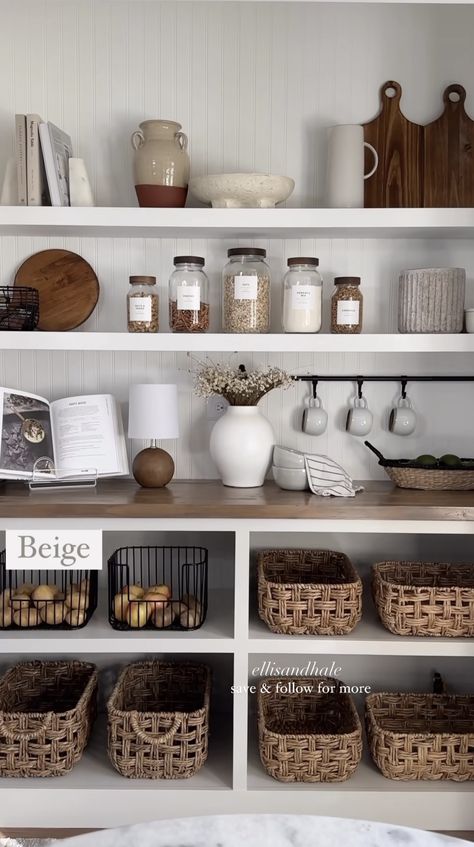 Open Shelf Pantry, Pantry Inspiration, Pantry Decor, Pantry Room, Pantry Organisation, Cottagecore Home, House Organisation, Kitchen Organization Pantry, Kitchen Organisation