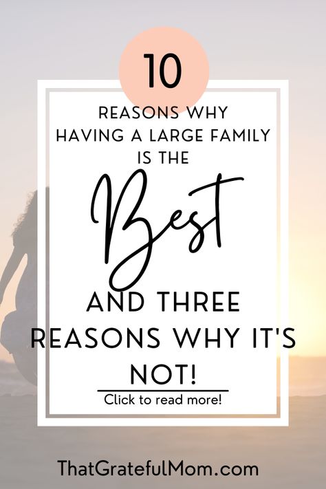 Having a large family has been our biggest blessing, but that doesn't mean there aren't difficulties. Click to read why we love it! Large Families, Child Loss, Kids Growing Up, Mom Tips, Trying To Conceive, Baby Crying, How To Protect Yourself, Large Family, 10 Reasons