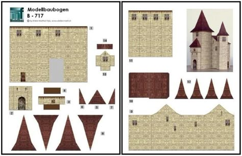 Castle Papercraft, Paper Castle Template, Cut Out Templates, Paper Castle, Castle Plans, Little Castle, Toy Castle, Paper Doll House, Medieval Houses