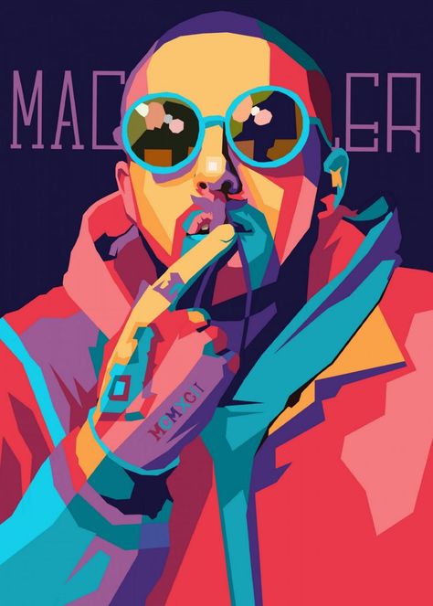 Mac Miller Pop Art, Skin Drawing, Rapper Art, 3d Tattoos, Pop Art Posters, Hip Hop Art, Mac Miller, Print Artist, Portrait Art