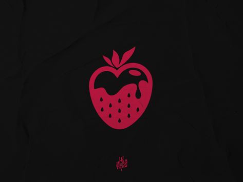 Juicy Logo Design, Strawberry Logo Design, Ice Cream Logo Design, Strawberry Logo, Dr Logo, Ice Cream Logo, Black Strawberry, Fruit Logo, Strawberry Cookies