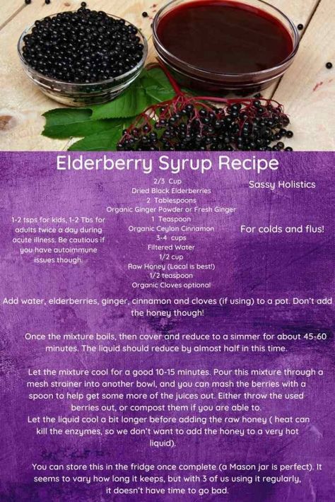 Herbal Medicine Cabinet, Elderberry Syrup Recipe, Elderberry Recipes, Herbal Medicine Recipes, Herbal Remedies Recipes, Sick Remedies, Elderberry Syrup, Home Health Remedies, Herbs For Health