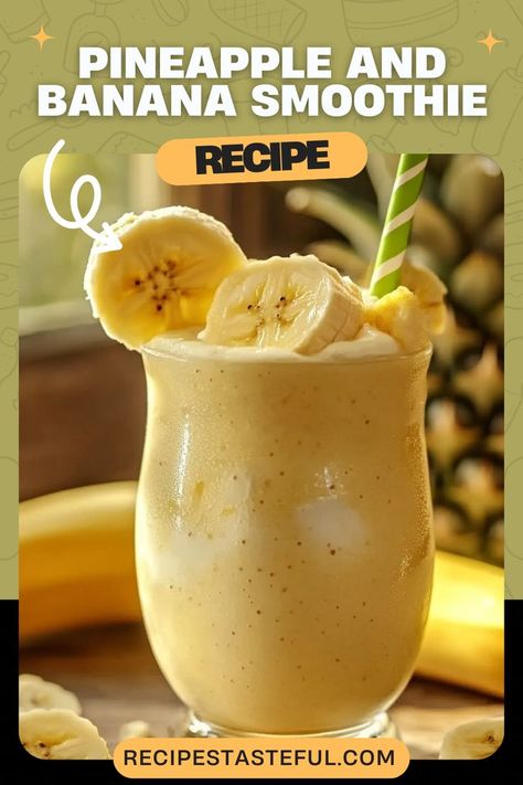 A refreshing and nutritious blend of fresh pineapple, ripe banana, and creamy yogurt, perfect for a quick breakfast or a delightful snack. Fresh Pineapple Recipes, Breakfast Parties, Pineapple Banana Smoothie, Plant Based Yogurt, Sweet Smoothies, Creamy Yogurt, Midday Snack, Banana Smoothie Recipe, Smoothie Recipes Healthy Breakfast