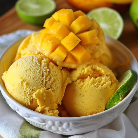 🥭🥥 Coconut Mango Ice Cream: Cool off with this tropical homemade ice cream. No churn required! #TropicalTreat Coconut Mango Ice Cream Ingredients: Mango, pureed (2 cups (300g)) Coconut milk (1 can (400ml)) Sugar (1/2 cup (100g)) Lime juice (1 tbsp (15ml)) Instructions: Mix all ingredients until smooth. Freeze until set, stirring occasionally. 🍦 Dive into this creamy, tropical delight tonight! #MangoIceCreamMagic Mango Ice Cream, Twisted Recipes, Ice Cream Ingredients, Trending Recipes, Homemade Ice Cream, Coconut Milk, Tasty Dishes, Mango, Food Photography