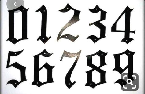 Tattoo Numbers, Number Tattoo Fonts, Tato Flash, Old English Style, Alphabet Graffiti, Tattoo Fonts Alphabet, Hiphop Style, Tipografi 3d, Chicano Lettering