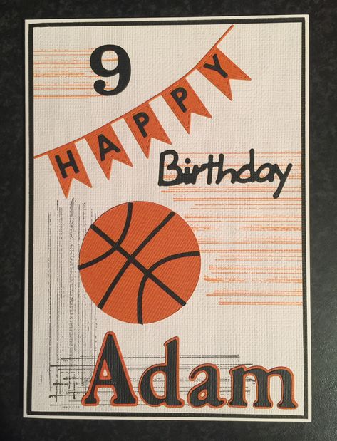 Birthday Cards Basketball Theme, Basketball Themed Birthday Cards, Basketball Greeting Cards, Sports Birthday Card, Basketball Birthday Cards Handmade, Basketball Cards Handmade, Basketball Happy Birthday, Happy Birthday Basketball, Basketball Birthday Cards