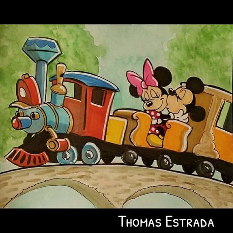 Train Painting, Disney Romance, Train Drawing, Cartoon Couples, Epic Mickey, Casey Jones, Disney Animated Movies, Disney Nerd, Disney Mouse