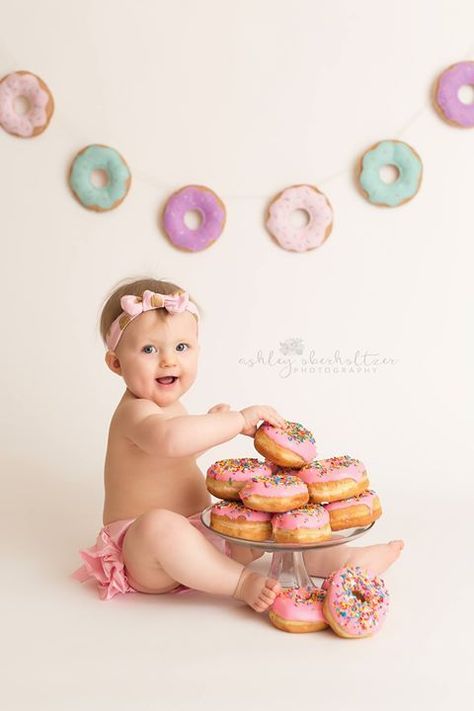 Donut Themed Birthday Party, Birthday Donuts, 1st Birthday Photoshoot, First Birthday Pictures, Donut Birthday Parties, Baby Photoshoot Boy, One Year Birthday, 1st Birthday Photos, First Birthday Themes