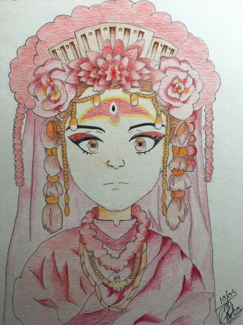 Inspired from anime FOR THE SAKE OF SITA. For The Sake Of Sita, Sita Drawing, Nepal Art, Mini Art Journal, Art Poster Design, Sketches Simple, Art Drawings Sketches Simple, Cool Art Drawings, Art Drawings Sketches