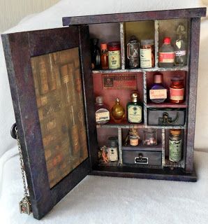 LAUGH IN COLOUR: Potions cabinet Apothecary Cabinet Diy, Potion Cabinet, Junk Organization, Halloween Shadow Box, Nerd Room, Cabinet Of Curiosity, Witch Potion, Key Cabinet, Halloween Potions