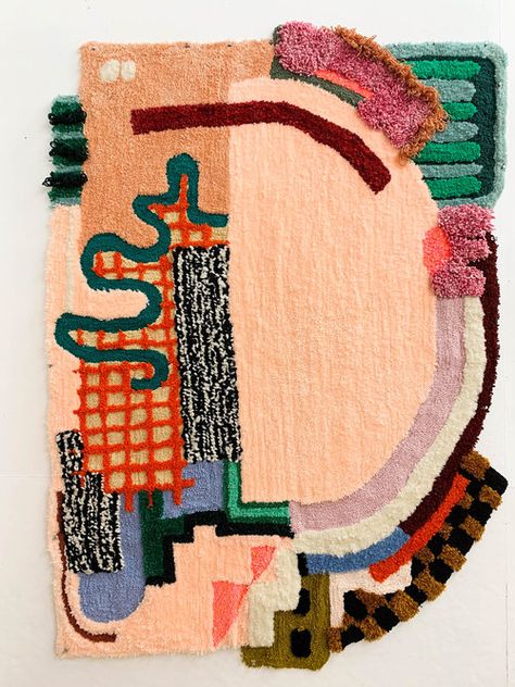 Tufted Art — Caroline Kaufman Studio Modern Tufted Rug, Caroline Kaufman, Tufted Art, Textile Art Techniques, Funky Rugs, Tufted Rugs, Rag Rugs, Hooked Rugs, Textile Fiber Art