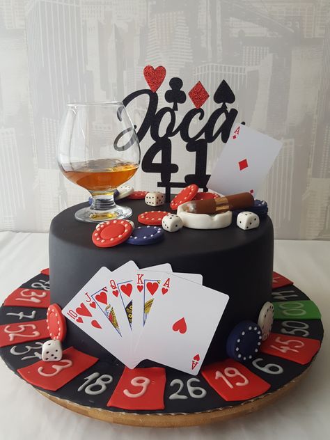 Casino cake by Sanjin slatki svijet 21st Birthday Cake For Guys, Casino Cakes For Men, 40th Birthday Cakes For Men, Casino Cake, Poker Cake, Vegas Cake, Casino Birthday Party, Cake Design For Men, 22nd Birthday Cakes