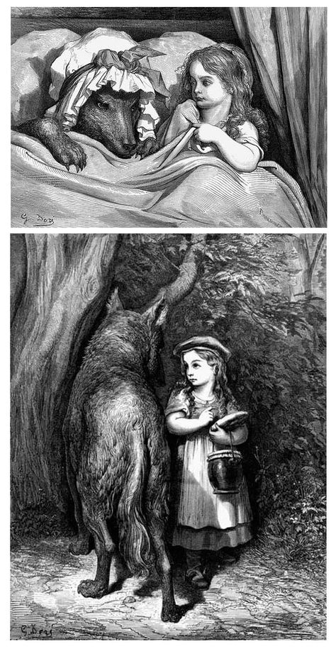 Gustave Dore Gustavo Dore, Paul Gustave Doré, Gustav Dore, The Company Of Wolves, Fairy Tale Illustrations, 동화 삽화, The Big Bad Wolf, Gustave Dore, Brothers Grimm