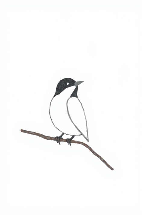 Check Out This Simple Bird Drawing & 12+ Other Bird Drawing Ideas! #drawinginspiration #drawing Drawings Of Birds Simple, Simple Bird Illustration, How To Draw Birds Easy, Bird On Branch Drawing, How To Draw A Bird, Bird Easy Drawing, Cartoon Bird Drawing, Bird Drawing Ideas, Bird Drawing Easy