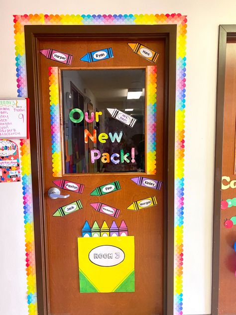 Crayons/ back to school door decorations Crayon Classroom Door, Back To School Door Decorations, Crayon Classroom, Back To School Door, Class Door, School Door Decorations, School Doors, School Decor, Door Holders