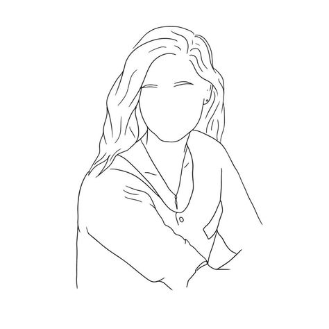 People Outline, Sketch Female, Person Outline, Minimalist Girl, Girl Outlines, Doodle Journal, Female Illustration, Draw Vector, Human Sketch