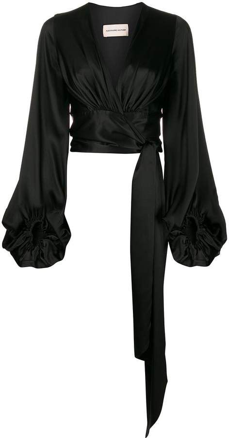 Alexandre Vauthier silk wrap front blouse #Sponsored , #affiliate, #silk#Vauthier#Alexandre Womens Trendy Dresses, Fashion Top Outfits, Alexandre Vauthier, Modest Fashion Outfits, Classy Dress, Wool Jacket, Black Top, Black Blouse, Classy Outfits