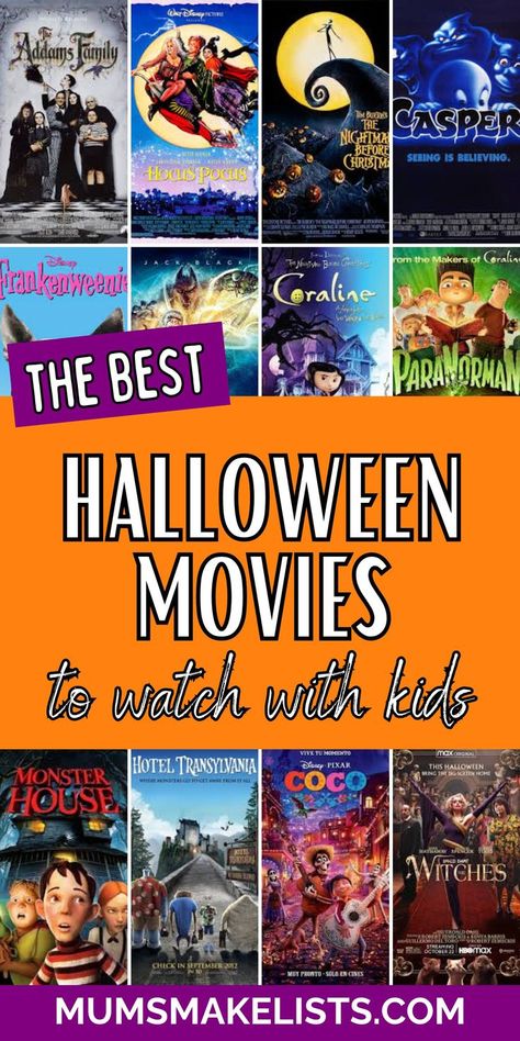 Enjoy a delightful Halloween family movie night with this list of Halloween movies tailored for families with kids. Featuring a mix of animated Halloween movies and not-so-scary Halloween movies, these selections are perfect for a fun and safe Halloween celebration. Kids Halloween Movie Night, Halloween Family Movie Night, Non Scary Halloween Movies, List Of Halloween Movies, Best Kids Halloween Movies, Animated Halloween Movies, Best Family Halloween Movies, Movie Night List, Movies To Watch With Kids