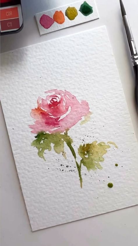 Very loosely painted roses using just one brush - my kolinsky sable size 6 brush from WLOT Watercolors @grabieofficial Paper @cansonusa… | Instagram Watercolor Roses Painting, Rose Flower Watercolor Painting, Rose Watercolor Painting Easy, November Watercolor, Watercolor Hacks, Rose Watercolor Painting, Rose Watercolour, Watercolor Templates, Wild Rose Watercolor Painting