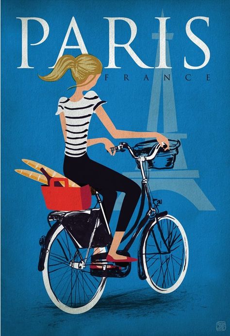 Art Parisien, Paris Art Print, Paris Poster, Luxurious Life, Riding A Bike, I Love Paris, Paris Art, The Eiffel Tower, Limited Edition Art Print