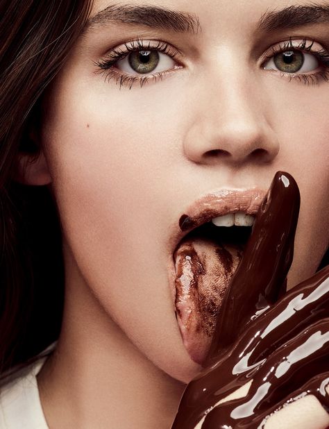 Love Magazine, Sara Sampaio, Love Chocolate, Fall Winter 2016, Portrait Girl, Bari, Food Design, Plate Sets, Chocolate Lovers