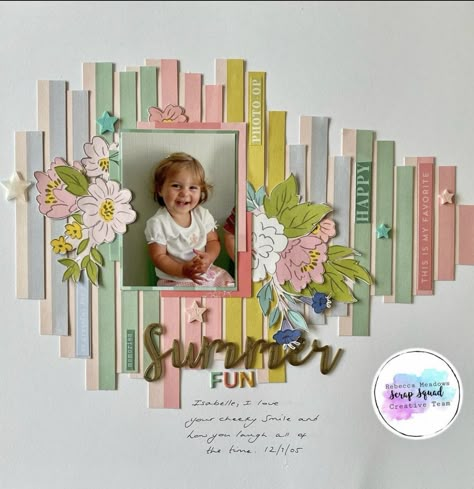 Nursery Scrapbook Layout, 2 Photo Scrapbook Layouts Ideas, Two Photo Scrapbook Layout, New Scrapbook Layouts, Girly Scrapbook Ideas, Design For Scrapbook Ideas, One Photo Scrapbook Layout, One Picture Scrapbook Layouts, Page Scrapbooking Inspiration