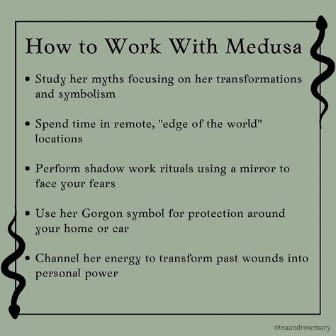 Ready to dive deep into the myths of Medusa? 🐍✨ She’s more than just a monster – she’s a symbol of transformation, power, and protection. Swipe through to see how you can work with her energy and tap into your inner strength⚡️ I’m going LIVE tomorrow (Thursday) at 6pm EST on the group to chat about Medusa, her lore, and my personal experiences working with her. Plus, we’ll open up the floor for a Q&A on any topic! Drop JOIN in the comments for the link👇 #Medusa #medusagorgon #greekmythology... Working With Medusa, Medusa Offerings, Medusa Symbolism, Medusa Fanart, Vision Board Spiritual, Medusa Goddess, Going Live Tomorrow, Medusa Greek Mythology, Witch Watch