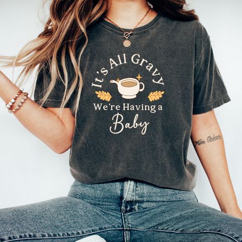 It all gravy we're having a baby Pregnancy, Fall Pregnancy announcement, Thanksgiving pregnancy announcement, Baby Reveal shirt, Mom to be by GNdesignerTees on Etsy November Baby Announcement, November Pregnancy Announcement, Pregnancy Announcement Thanksgiving, Thanksgiving Pregnancy Shirt, Thanksgiving Baby Announcement, Pregnancy Announcement To Parents, Thanksgiving Pregnancy Announcement, Baby Reveal Shirt, Fall Pregnancy