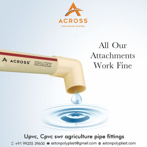 Across Pipe brings this Season quality Cpvc Pipe products with the best performance. #upvc #cpvc #pipefittings #acrosspipe #agriculture #AgriculturePipe #upvcpipes #CPVCpipes #rajkot #Gujarat #astonpipefittings Cpvc Pipe, Agriculture, Piping, Good Things, Quick Saves