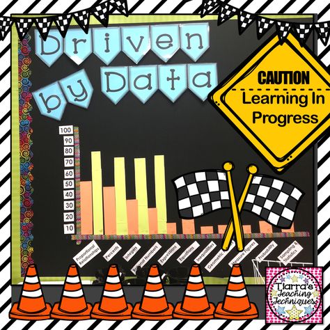 Data Wall Bulletin Board, Race Bulletin Board Ideas, Racing Theme Classroom, Score Board Ideas, Data Bulletin Boards, Goal Setting Bulletin Board, Data Walls, Construction Theme Classroom, Data Boards